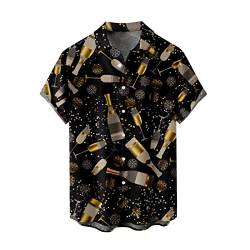 CGGMVCG Herren Hawaii-Weihnachtshemden Herren Weihnachten Weihnachtsmann 3D Digitaldruck Knopf Herren Button Down Weihnachten Hemd, Z01 D, XL von CGGMVCG