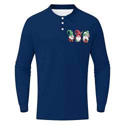 CGGMVCG Herren-Poloshirt, Weihnachtsprint, lässig, Winter, Knopfleiste, Umlegekragen, L von CGGMVCG