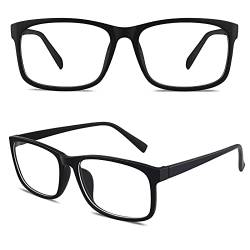 CGID CN12 Brille Extra Schmaler Rahmen! Slim Rechteck Nerd Clear Brille, A Matte Schwarz, 54 von CGID