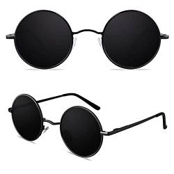 CGID Retro Runde Sonnenbrille Herren Damen Polarisiert Lennon Hippie Metallrahmen UV400 Schutz von CGID