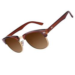 CGID Sonnenbrille Herren Damen Retro Vintage Halbrahmen Polarisiert UV400 Schutz von CGID