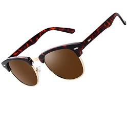 CGID Sonnenbrille Herren Damen Retro Vintage Halbrahmen Polarisiert UV400 Schutz von CGID