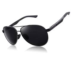 CGID Sonnenbrille Herren Pilotenbrille Polarisiert Piloten Verspiegelt Damen Metallrahmen UV400 Schutz von CGID