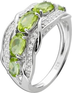 Ch.Abramowicz Edelsteinring Silber 925 hellgrüne Peridot weiße Topas Edelsteine 19 von CH.ABRAMOWICZ