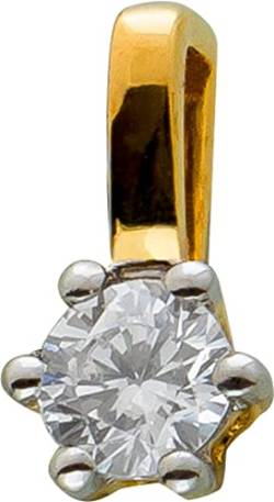 Ch.Abramowicz Solitär Diamant Anhänger GelbGold 585 1 Brillant 0,10ct W/SI von CH.ABRAMOWICZ