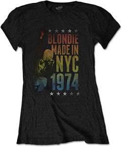 Blondie T T-Shirts Hemden Made In NYC Debbie Harry Logo Official Womens Junior Fit Black(Medium) von CHABA