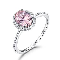 CHABER Erstellt Oval Rosa Saphir Ringe Echt 925 Sterling Silber Ehering Ringe Für Frauen Cocktail Edlen Schmuck von CHABER