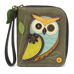 CHALA Zip-Around-Brieftasche - Owl-A-Olive von CHALA