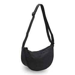 CHAMAIR Nylon Halbmond Crossbody Bag Damen Sling Bag Nylon Hobo bag Schulter Taille Beutel Brustbeutel Leichte Umhängetasche mit verstellbarem Riemen von CHAMAIR