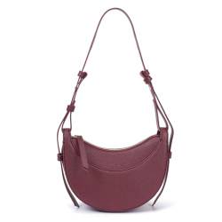 CHAMAIR PU Leder Halbmond Tasche Damen Neue Crossbody Bag mit 2 Verstellbaren Riemen Moden Kleine Handtasche Damen Umhängetasche Qualität Moon Bag Shoulder Y2k Tasche von CHAMAIR