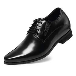 CHAMARIPA Elevator Schuhe Herren Schwarz Leder Oxford Schuhe Business Lace Up Schuhe Herren Anzugschuhe, 8CM / 3.15 Inches H62D11K011D von CHAMARIPA
