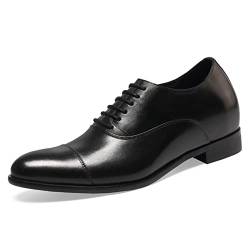 CHAMARIPA Herren Aufzug Schuhe aus Kalbsleder Oxford Schnürschuhe, 7 cm höher - X92H38, Schwarz,Größe 270 = 44 EU von CHAMARIPA