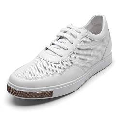 CHAMARIPA Herren-Schuhe, unsichtbar, höhensteigend, Sneaker, echtes Leder, Freizeitschuhe, 5,9 cm größer H81C89K013D, Weiß-h71c, 40 EU von CHAMARIPA