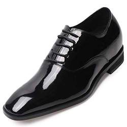 CHAMARIPA Herrenschuhe Kleid Smart Oxford Lace - ups Schuhe in Schwarz 7cm/2.76Inch - K6532 von CHAMARIPA