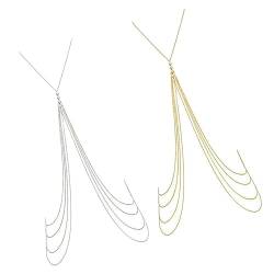 2 Stück Pearl Quasten Körperkette Gold Pearl Verwendet für Damen Tops Oder Als Partykleider Geschenk und Strandausflüge von ＣＨＡＭＥＥＮ