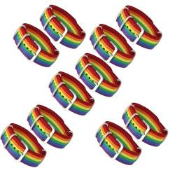 ＣＨＡＭＥＥＮ Pride Bracelets 10 Stück Regenbogenarmband LGBTQ Bänder für Pride Month CSD Wurfgeschenk Gay Pride Armbänder Edelstahlschnalle von ＣＨＡＭＥＥＮ