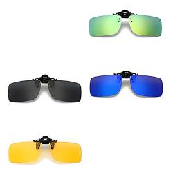 ＣＨＡＭＥＥＮ Sonnenbrille Nachtfahrbrille Clip 4 StüCk Polarisiert Sonnenbrillenaufsatz Brille BrillenträGer Clip Myopie Clip von ＣＨＡＭＥＥＮ