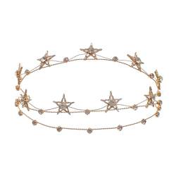 Stern Kopfkette Haarkette Schmuck Kopfschmuck Strass Stern Stirnband Braut Kopfbedeckungen für Geburtstag Hochzeit Party von ＣＨＡＭＥＥＮ