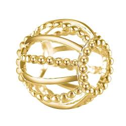 CHAMOON® Circle of Dreams »Statement Charm« Gold - Großer Charm-Anhänger 925 Sterling Silber 18K Premium Vergoldung für Lederarmband Damen von CHAMOON