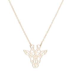 Edelstahl geometrische Giraffe lange Halskette Anhänger Halskette für Frauen Halsreif Modeschmuck Party Geschenk von CHANLDER