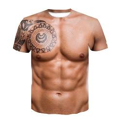 CHANYI Herren 3D Druck T-Shirt Muskel Körper 3D Druck T-Shirt Männer Sommer T Shirt Kleidung Mode Straße Tees Flesh Muster Übergroßen Männlichen Kurzarm von CHANYI