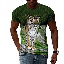 CHANYI Herren 3D Druck T-Shirt Sommer Mode Grafik Tier Tiger T Shirts Für Männer Casual 3D Drucken Tees Harajuku Rundhals Kurzarm von CHANYI