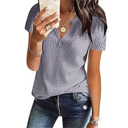 CHAOEN T-Shirt Damen Kurzarm Oberteile Sommer Übergröße Mode Elegant Basic Shirt Tshirts Hemd Bluse Tunika Tops von CHAOEN