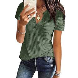 CHAOEN T-Shirt Damen Kurzarm Oberteile Sommer Übergröße Mode Elegant Basic Shirt Tshirts Hemd Bluse Tunika Tops von CHAOEN