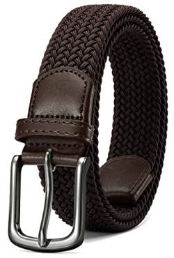 CHAOREN Elastischer Gürtel Herren, Stretchgürtel Herren Braun 35mm für Lässige Hose, Robuste Bauweise und Gut Bewegen Kann von CHAOREN