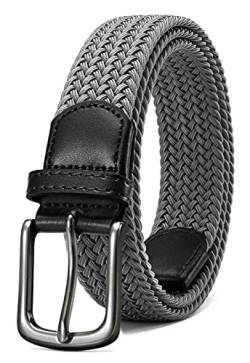 CHAOREN Elastischer Gürtel Herren, Stretchgürtel Herren Grau 35mm für Damen und Herren Lässige Hose, Robuste Bauweise und Gut Bewegen Kann von CHAOREN