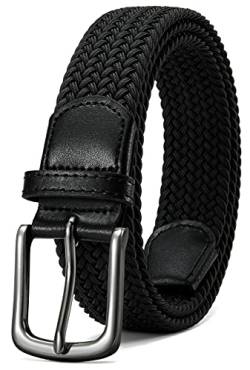 CHAOREN Elastischer Gürtel Herren, Stretchgürtel Herren ohne Löcher Schwarz 35mm für Damen und Herren Lässige Hose, Robuste Bauweise und Gut Bewegen Kann von CHAOREN