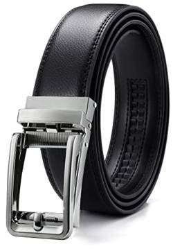 CHAOREN Ledergürtel Herren Schwarz – Automatik Gürtel Herren Leder 35mm für Anzug und Freizeit – Mikroverstellbarer Gürtel passt überall von CHAOREN