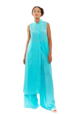 CHAOUICHE Damen Flow Weste, Blau Turquoise, L von CHAOUICHE