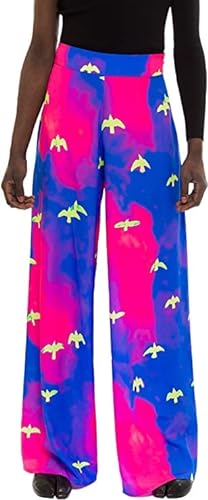CHAOUICHE Damen Pajama-Hose, Vogel-Druck, XL von CHAOUICHE