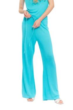 CHAOUICHE Damen Strickhose, Blau, M von CHAOUICHE