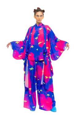 CHAOUICHE Kimono für Damen, Vogel-Druck, S von CHAOUICHE