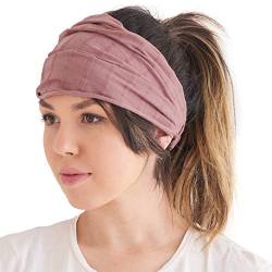 CHARM Baumwolle Haarband Stirnband Bandana Unisex -Weich Breites Chemo Headband Japanisch Rosa von CHARM