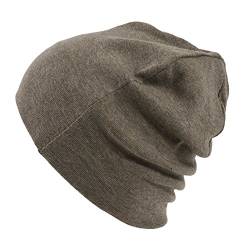 CHARM Bio-Baumwolle Beanie Mütze - Herren Hergestellt In Japan Strick Slouch Braun von CHARM