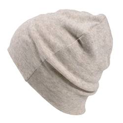 CHARM Bio-Baumwolle Beanie Mütze - Herren Hergestellt In Japan Strick Slouch Creme von CHARM