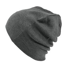 CHARM Bio-Baumwolle Beanie Mütze - Herren Hergestellt In Japan Strick Slouch Dunkelgrau von CHARM