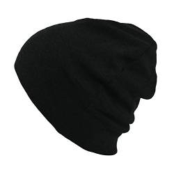 CHARM Bio-Baumwolle Beanie Mütze - Herren Hergestellt In Japan Strick Slouch Schwarz von CHARM