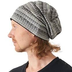 CHARM Bio Baumwolle Slouch Beanie Gemacht In Japan Groß Weich Sommer Hut Kühlung Beanie Für Männer & Frauen Krebs Chemo Mode Beige Block von CHARM