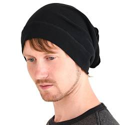 CHARM Bio Baumwolle Slouch Beanie Slouchd Baggy Hut Für Männer & Frauen Hipster Mode Kopfbedeckungen Schwarz von CHARM