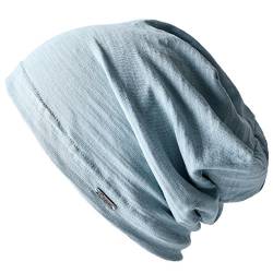 CHARM Casualbox Herren Damen Beanie Baumwolle 100% Hut Sommer Kunstseide Dünn Licht Schweiß Hellblau von CHARM