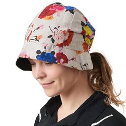 CHARM Damen Faltbarer Sonnen Hut - Sommer Mütze UV 50 Schutz Ballonmütze Strandhut Chemo Kappe Cap Floral Grau von CHARM