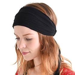 CHARM Damen Herren Retro Stirnband - Haar Band Kostüm Festival Zubehör Pirat Schwarz von CHARM