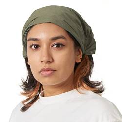 CHARM Damen Sommer Kopftuch Bandana - Haarband Aus Baumwolle Mit Gummizug Khaki von CHARM