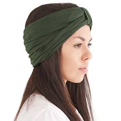 CHARM Frauen Chunky Turban Stirnband - Kopftuch Winter Head Wrap Chemo Hut Naturhaar Khaki von CHARM