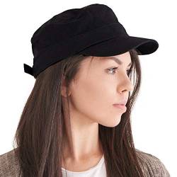 CHARM Herren Baumwolle Military Army Cap - Damen Sommer Basecap Winter Hat Mütze Schwarz von CHARM