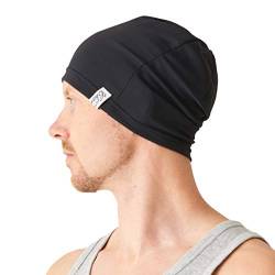 CHARM Herren Dünn Sportmütze - Laufmütze Sommer Cycling Cap Haube Fahrradhelm Schwarz von CHARM